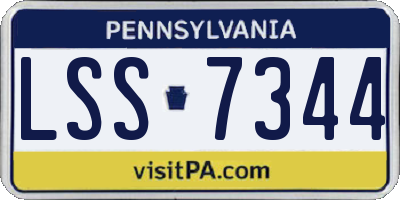 PA license plate LSS7344