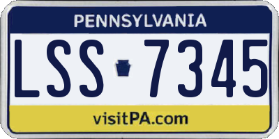 PA license plate LSS7345