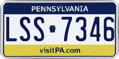 PA license plate LSS7346