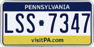 PA license plate LSS7347