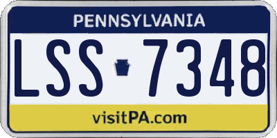 PA license plate LSS7348