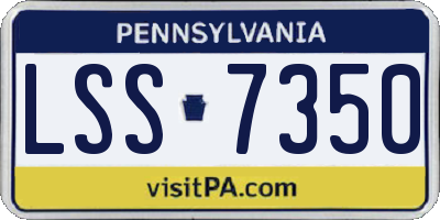 PA license plate LSS7350