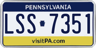 PA license plate LSS7351