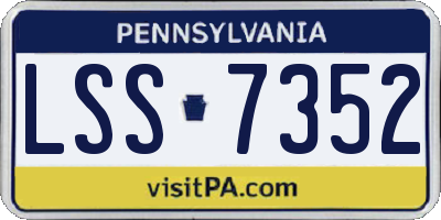 PA license plate LSS7352