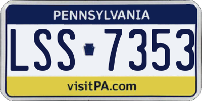PA license plate LSS7353