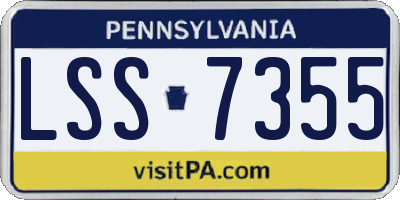 PA license plate LSS7355