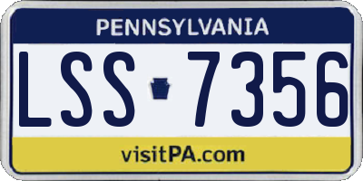 PA license plate LSS7356