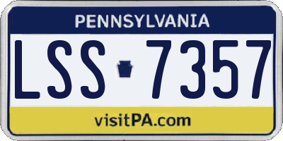 PA license plate LSS7357