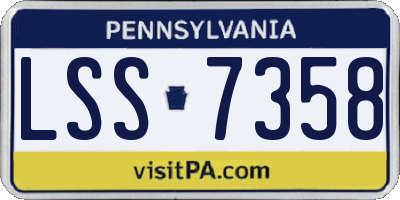 PA license plate LSS7358