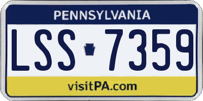 PA license plate LSS7359