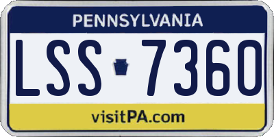 PA license plate LSS7360
