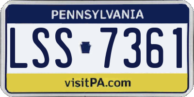 PA license plate LSS7361