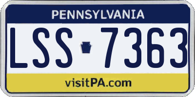 PA license plate LSS7363