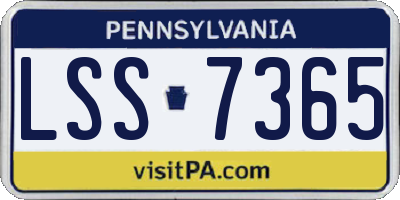 PA license plate LSS7365