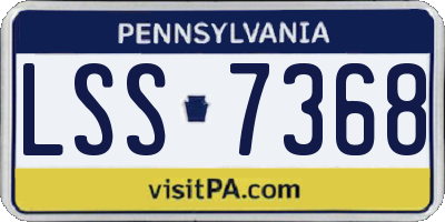 PA license plate LSS7368