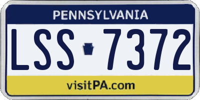 PA license plate LSS7372