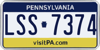 PA license plate LSS7374