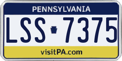PA license plate LSS7375