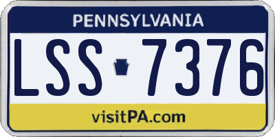 PA license plate LSS7376