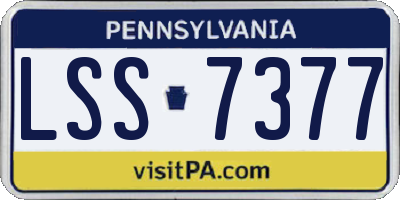 PA license plate LSS7377