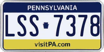 PA license plate LSS7378