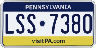 PA license plate LSS7380
