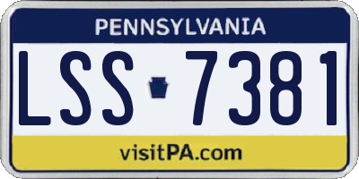 PA license plate LSS7381