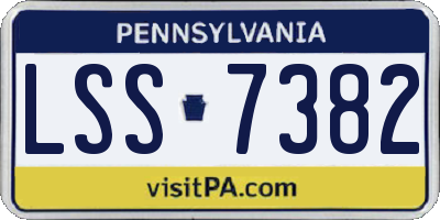 PA license plate LSS7382