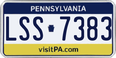 PA license plate LSS7383