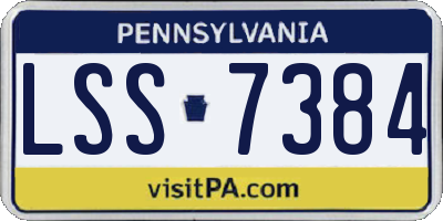 PA license plate LSS7384