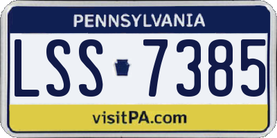 PA license plate LSS7385