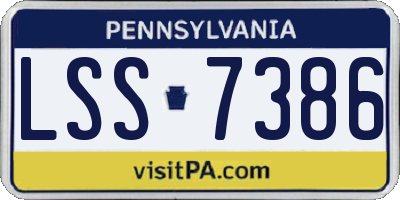 PA license plate LSS7386