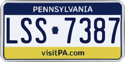 PA license plate LSS7387