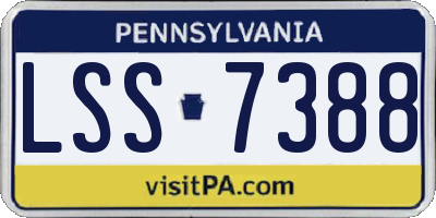 PA license plate LSS7388