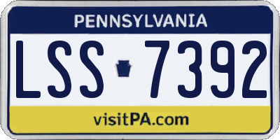 PA license plate LSS7392