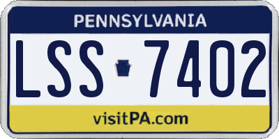 PA license plate LSS7402