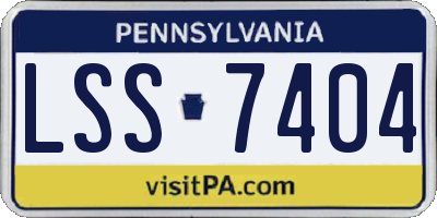 PA license plate LSS7404