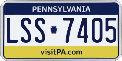 PA license plate LSS7405
