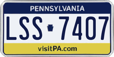 PA license plate LSS7407