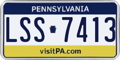 PA license plate LSS7413