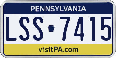 PA license plate LSS7415