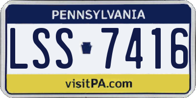 PA license plate LSS7416