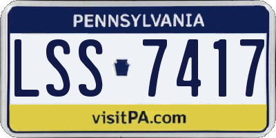 PA license plate LSS7417