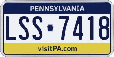 PA license plate LSS7418