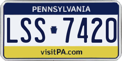 PA license plate LSS7420