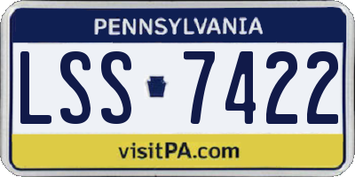 PA license plate LSS7422