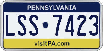 PA license plate LSS7423