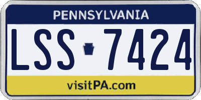 PA license plate LSS7424