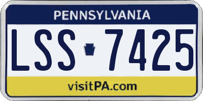 PA license plate LSS7425