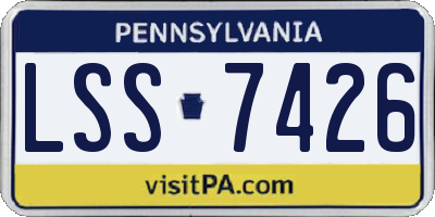 PA license plate LSS7426